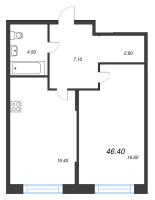 2 ккв (Евро) № 356 Корп.: 1.12 , Секция 8  в ЖК Ягодное Река Парк