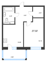 1 ккв № 42 Корп.: 4.2 , Секция 1  в ЖК Янила Драйв