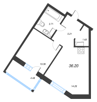1 ккв № 82 Корп.: 4.2 , Секция 2  в ЖК Янила Драйв