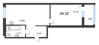 2 ккв (Евро) № 45 Корп.: 4.3 , Секция 2  в ЖК Янила Драйв