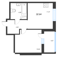 1 ккв № 4 Корп.: 4.3 , Секция 1  в ЖК Янила Драйв