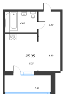 Студия № 113 Корп.: 4.4 , Секция 2  в ЖК Янила Драйв