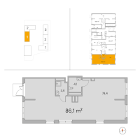 К. пом № 1-Н Корп.: 4 , Секция 1  в ЖК Янила Форест