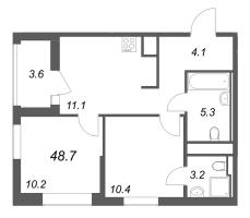 2 ккв № 7 Корп.: 3 , Секция 1  в ЖК Янила Форест