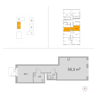 К. пом № 3-Н Корп.: 4 , Секция 1  в ЖК Янила Форест