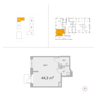 К. пом № 6-Н Корп.: 4 , Секция 2  в ЖК Янила Форест