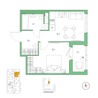 1 ккв № 69 Корп.: 5 , Секция 2  в ЖК Янила Форест