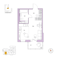 Студия № 5 Корп.: 5 , Секция 1  в ЖК Янила Форест