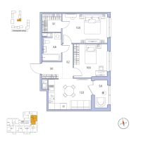 2 ккв № 15 Корп.: 5 , Секция 1  в ЖК Янила Форест