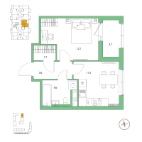 1 ккв № 132 Корп.: 5 , Секция 3  в ЖК Янила Форест