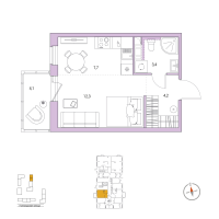 Студия № 126 Корп.: 5 , Секция 3  в ЖК Янила Форест