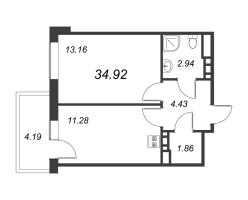 1 ккв № 89 Корп.: 3.2 , Секция 2  в ЖК Янила Кантри