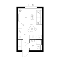 Студия № 1.15.3 Корп.: 4 , Секция 1  в ЖК Янинский лес