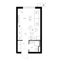 Студия № 1.4.5 Корп.: 3 , Секция 1  в ЖК Янинский лес