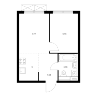 1 ккв № 3.2.4 Корп.: 6 , Секция 3  в ЖК Янинский лес