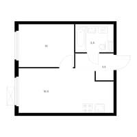 2 ккв (Евро) № 1.2.9 Корп.: 13 , Секция 1  в ЖК Янинский лес
