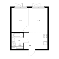 1 ккв № 3.2.3 Корп.: 6 , Секция 3  в ЖК Янинский лес