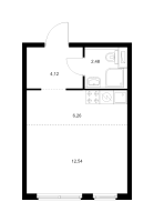 Студия № 2.11.3 Корп.: 15 , Секция 2  в ЖК Янинский лес