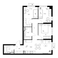 4 ккв (Евро) № 2.3.6 Корп.: 1 , Секция 2  в ЖК Янинский лес