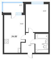 1 ккв № 190 Корп.: 14.9 , Секция 3  в ЖК Ясно.Янино