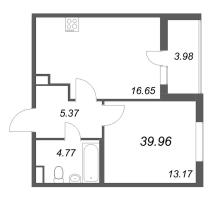2 ккв (Евро) № 1 Корп.: 14.10 , Секция 1  в ЖК Ясно.Янино