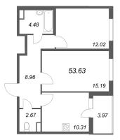 2 ккв № 323 Корп.: 14.10 , Секция 6  в ЖК Ясно.Янино