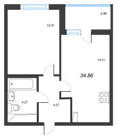 1 ккв № 111 Корп.: 14.9 , Секция 2  в ЖК Ясно.Янино