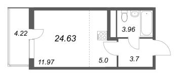 Студия № 73 Корп.: 14.8 , Секция 3  в ЖК Ясно.Янино