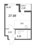 Студия № 111 Корп.: 14.2 , Секция 3  в ЖК Ясно.Янино