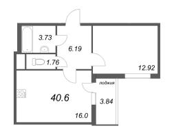 1 ккв № 234 Корп.: 14.2 , Секция 4  в ЖК Ясно.Янино