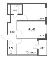 2 ккв № 333 Корп.: 14.10 , Секция 6  в ЖК Ясно.Янино