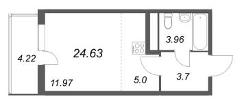 Студия № 75 Корп.: 14.8 , Секция 3  в ЖК Ясно.Янино