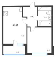 2 ккв (Евро) № 281 Корп.: 14.9 , Секция 4  в ЖК Ясно.Янино