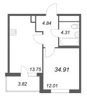 1 ккв № 129 Корп.: 14.8 , Секция 4  в ЖК Ясно.Янино