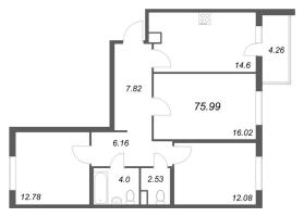 3 ккв № 290 Корп.: 14.10 , Секция 5  в ЖК Ясно.Янино