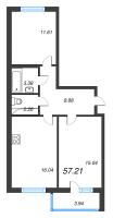 3 ккв (Евро) № 189 Корп.: 14.9 , Секция 3  в ЖК Ясно.Янино