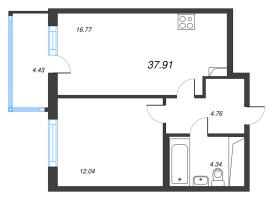 2 ккв (Евро) № 12 Корп.: 14.9 , Секция 1  в ЖК Ясно.Янино