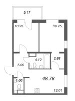 2 ккв № 211 Корп.: 5.1 , Секция 5  в ЖК Ю Гатчина
