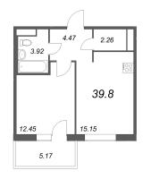 2 ккв (Евро) № 36 Корп.: 5.2 , Секция 1  в ЖК Ю Гатчина