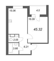 2 ккв (Евро) № 49 Корп.: 5.1 , Секция 2  в ЖК Ю Гатчина