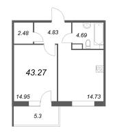 1 ккв № 85 Корп.: 5.1 , Секция 3  в ЖК Ю Гатчина