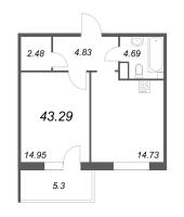 1 ккв № 79 Корп.: 5.2 , Секция 2  в ЖК Ю Гатчина