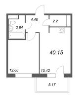 2 ккв (Евро) № 100 Корп.: 5.2 , Секция 3  в ЖК Ю Гатчина