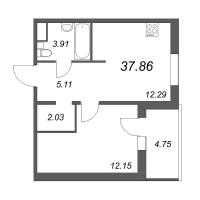 1 ккв № 6 Корп.: 5.2 , Секция 1  в ЖК Ю Гатчина