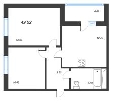 2 ккв № 6 Корп.: 6 , Секция 1  в ЖК Ю Гатчина