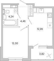 1 ккв № 16 Корп.: 3.7 Уч. Австралия , Секция 1  в ЖК ЮгТаун
