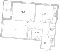 2 ккв № 172 Корп.: 3.5 Уч. Австралия , Секция 7  в ЖК ЮгТаун