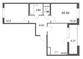 3 ккв (Евро) № 3 Корп.: 1 Уч. Канада , Секция 1  в ЖК ЮгТаун