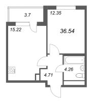 2 ккв (Евро) № 184 Корп.: 3.6 Уч. Австралия , Секция 6  в ЖК ЮгТаун