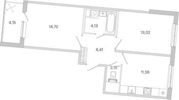 2 ккв № 156 Корп.: 3.5 Уч. Австралия , Секция 6  в ЖК ЮгТаун